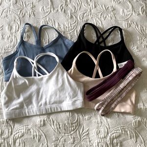 Girls Athleta Sports Bras and Headbands